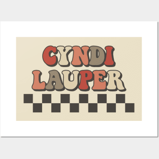 Cyndi Lauper Checkered Retro Groovy Style Posters and Art